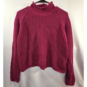 Vintage Best Authentic Pink Chunky Knit Sweater Size M